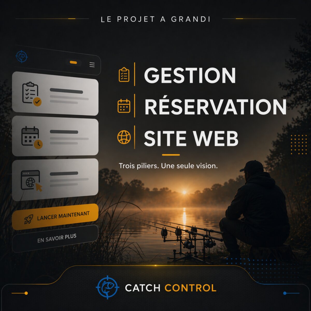 Catch Control : gestion, réservation et site web pour étang de pêche